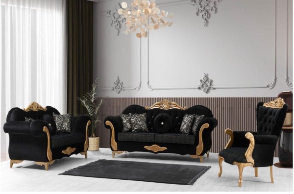 Dyna Sofa (black and gold)