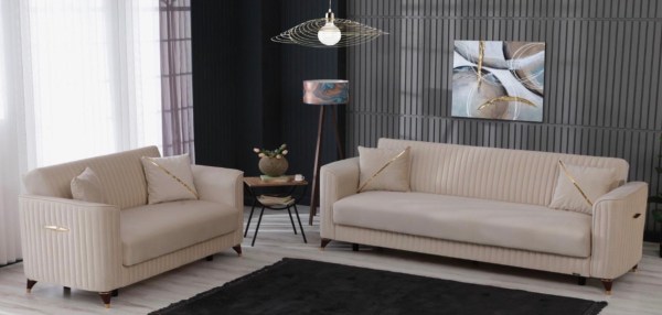 Zebra sofa bed (cream and gold)