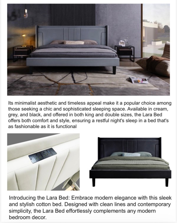 Sephora Velvet Bed (Double size-Grey colour)