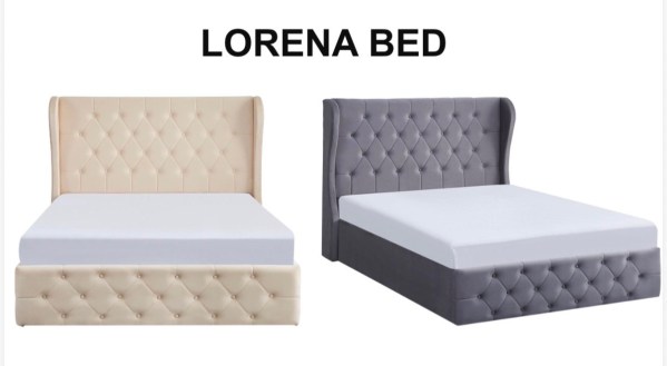 Lorena Bed (Double size-cream colour)